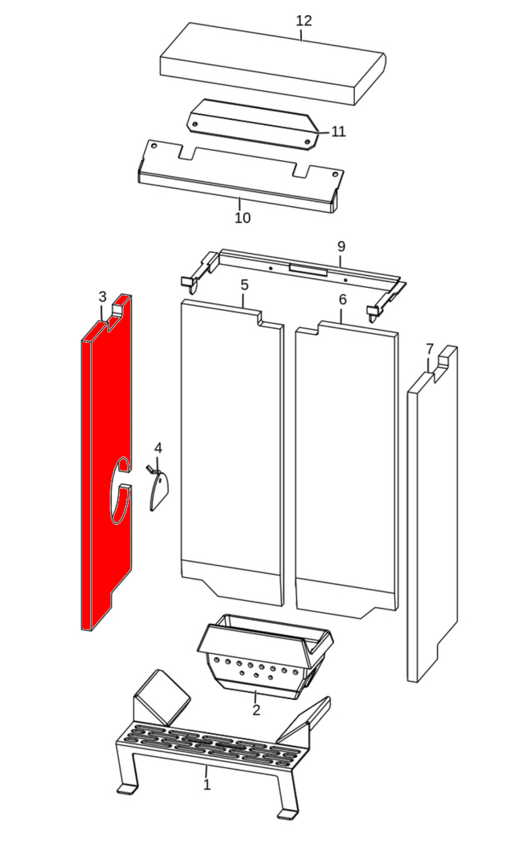 MCZ RAAM Comfort Air 8 Up Seitenstein links
