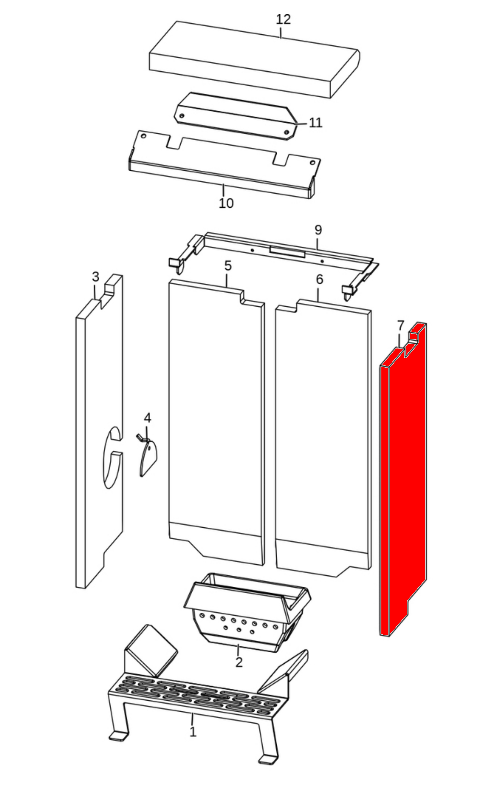 MCZ RAAM Comfort Air 8 Up Seitenstein rechts